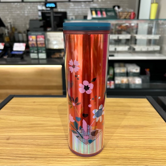 Starbucks Valentines Love Confetti Tumbler Iridescent  Hearts Hot Coffee Cup NWT - Picture 4 of 13